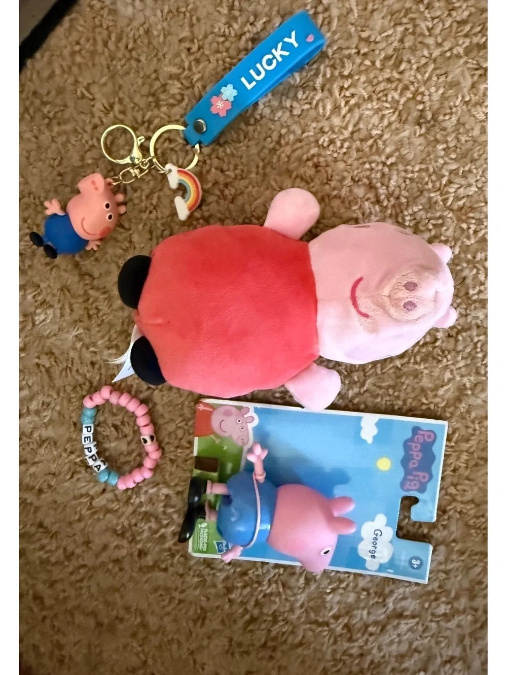 Peppa Pig bundle of 4 keychain plushie George dolls figures